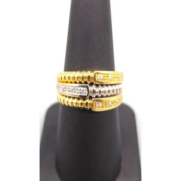 14KT TWO TONE 7.30G DIAMOND .15CTW RING SIZE 7 (162895-2)